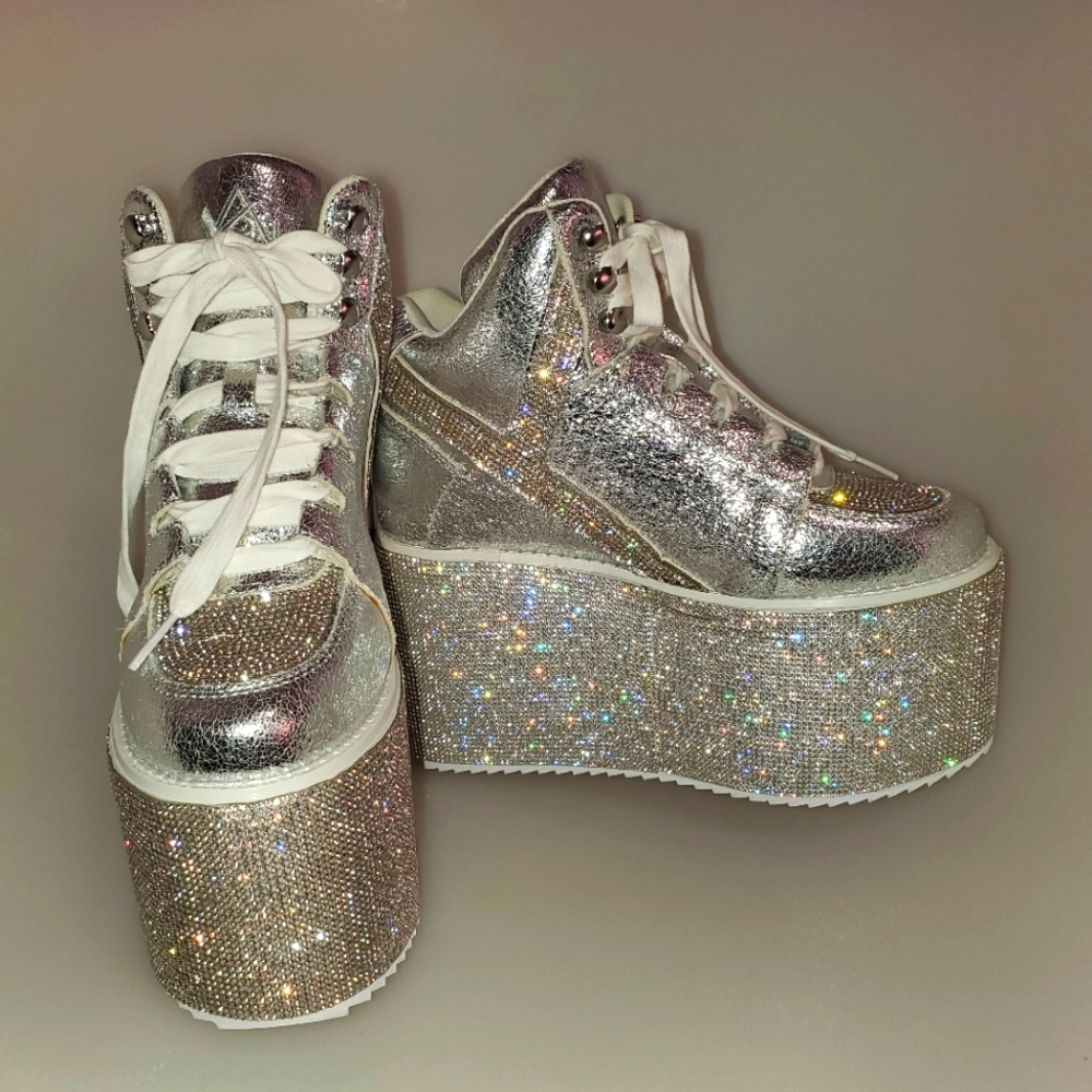 YRU Dolls Kill Platform Qozmos Crystal Bling